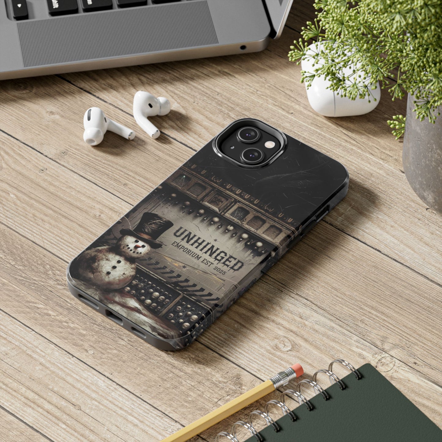Gothic Phone Case, 'Unhinged Frosty McDeath', Alternative Case, Punk Grunge