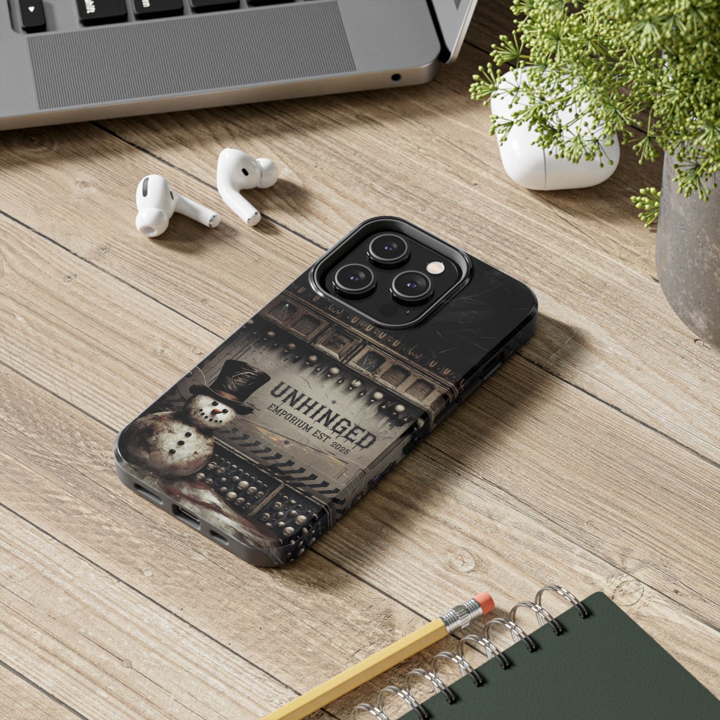 Gothic Phone Case, 'Unhinged Frosty McDeath', Alternative Case, Punk Grunge