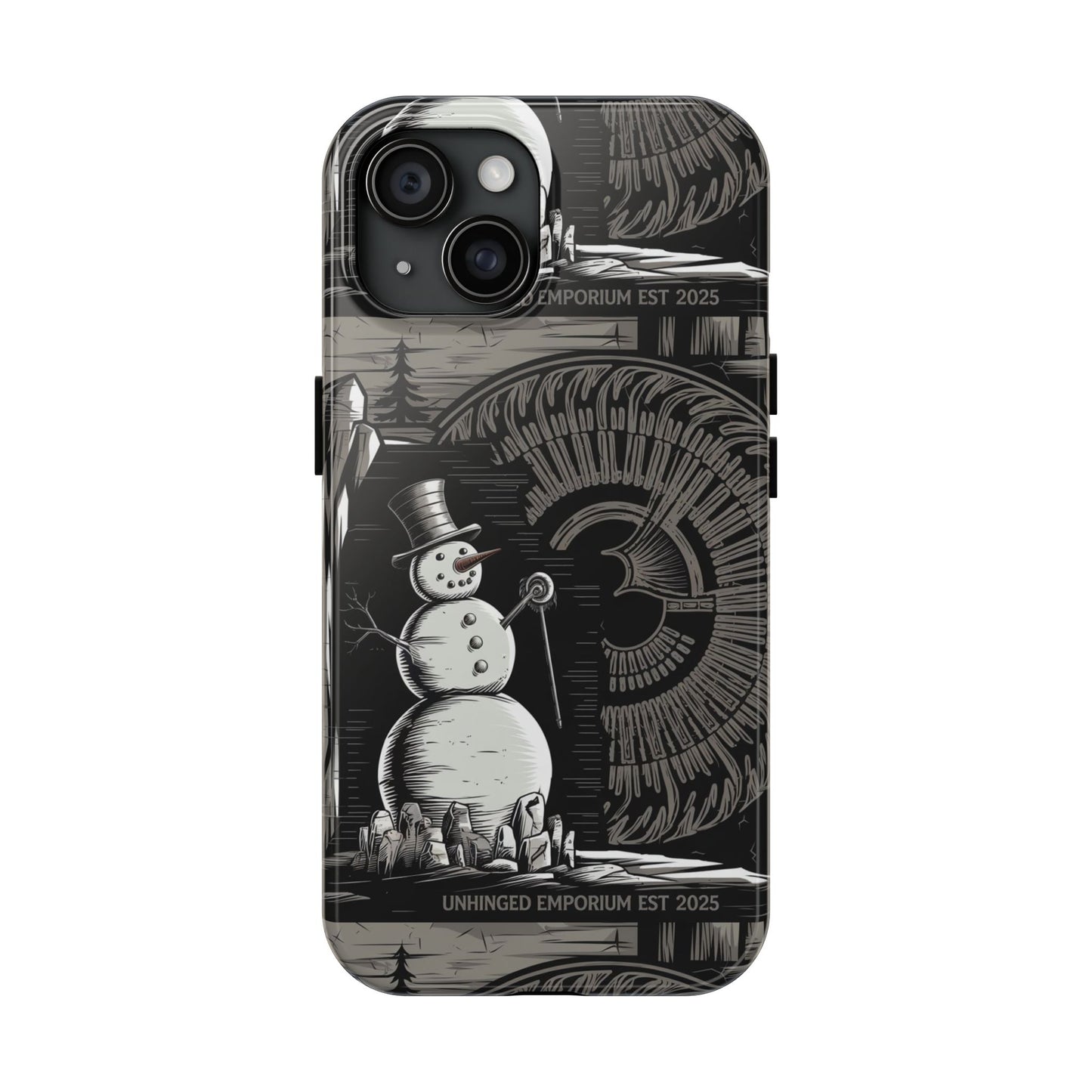 Gothic Phone Case, 'Unhinged Frosty McDeath Wheel', Alternative Case Punk Grunge