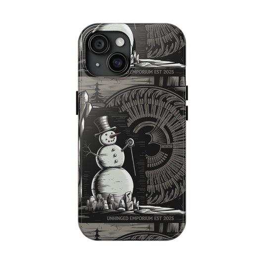 Gothic Phone Case, 'Unhinged Frosty McDeath Wheel', Alternative Case Punk Grunge