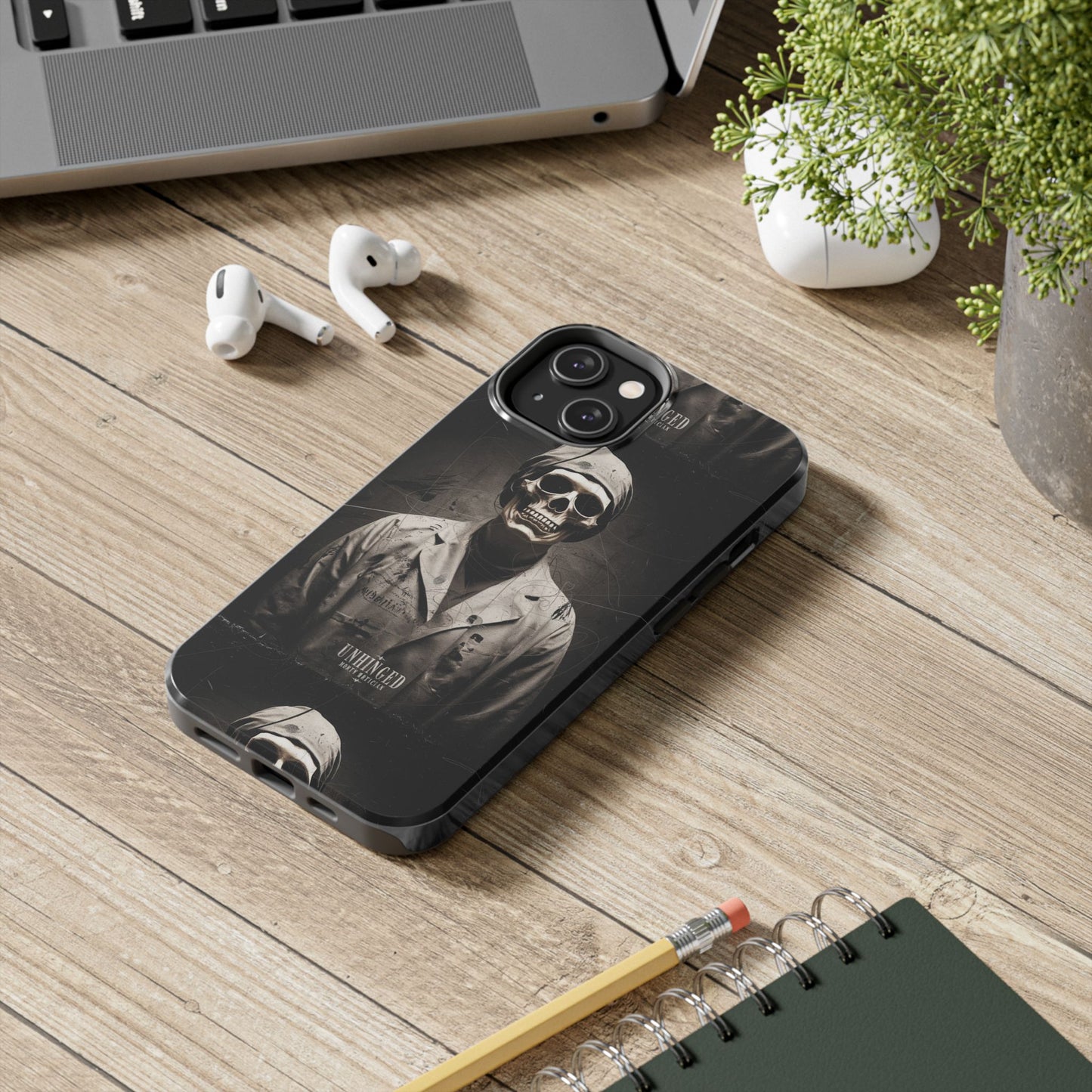 Gothic Phone Case, 'Unhinged Morty Skeleton', Alternative Case, Punk Grunge