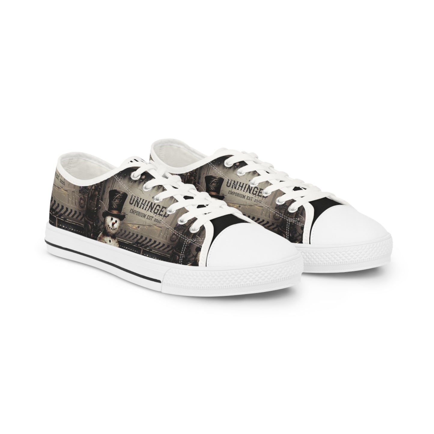 Gothic Sneakers, 'Unhinged Frosty McDeath', Alternative Shoes, Punk Grunge