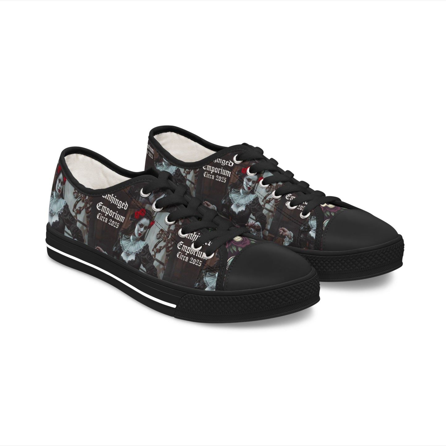 Gothic Sneakers, 'Unhinged Temptress', Alternative Shoes, Punk Grunge