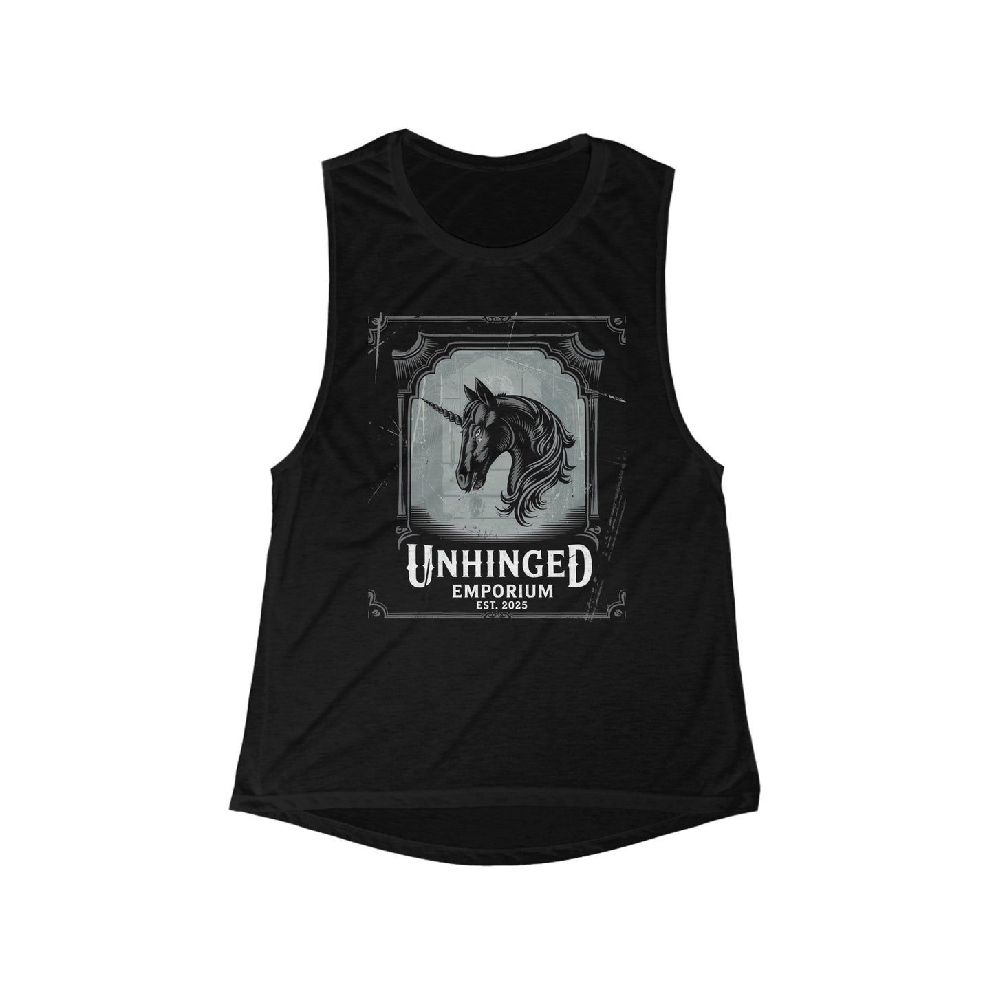 Gothic Tank Top, 'Unhinged Black Unicorn', Alternative Shirt, Punk Grunge