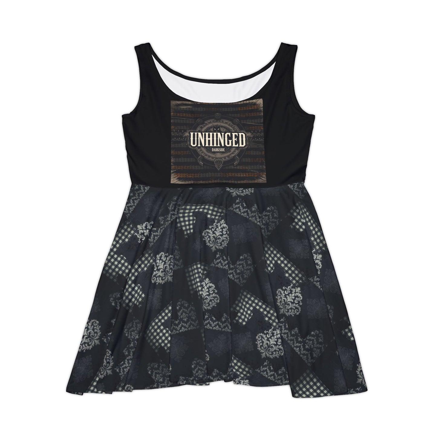 Gothic Skater Dress, 'Unhinged Darkside', Alternative Dress, Punk Grunge