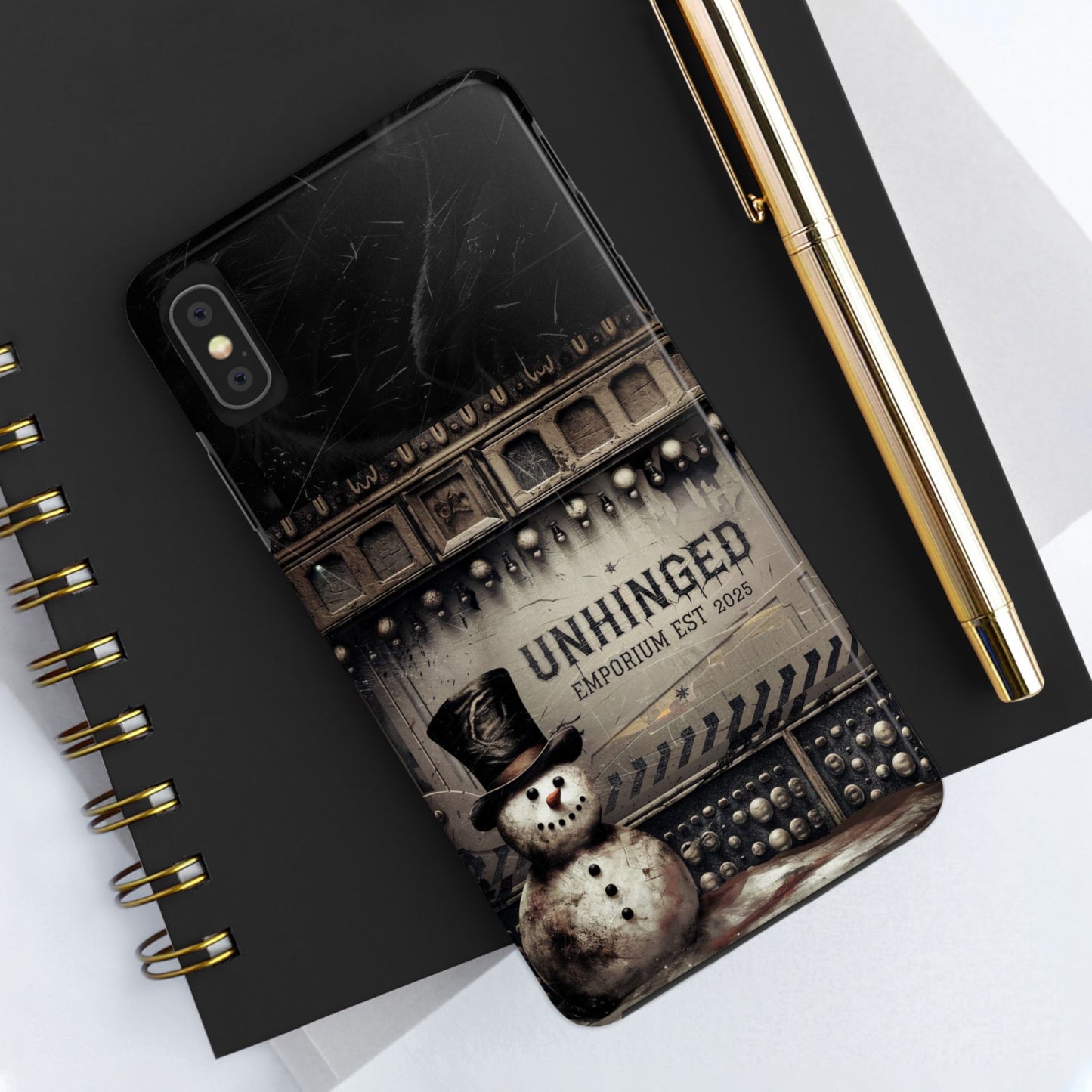 Gothic Phone Case, 'Unhinged Frosty McDeath', Alternative Case, Punk Grunge