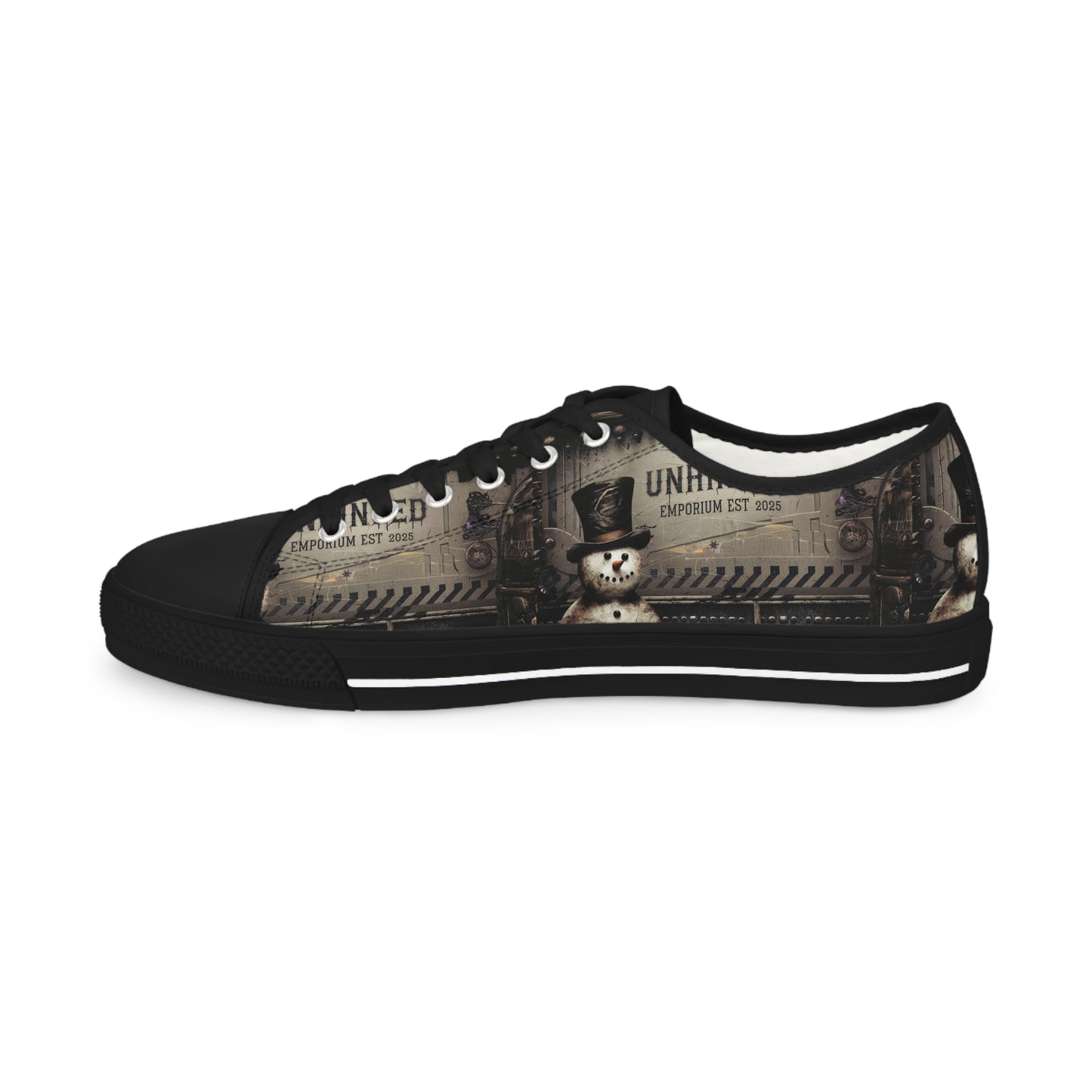 Gothic Sneakers, 'Unhinged Frosty McDeath', Alternative Shoes, Punk Grunge